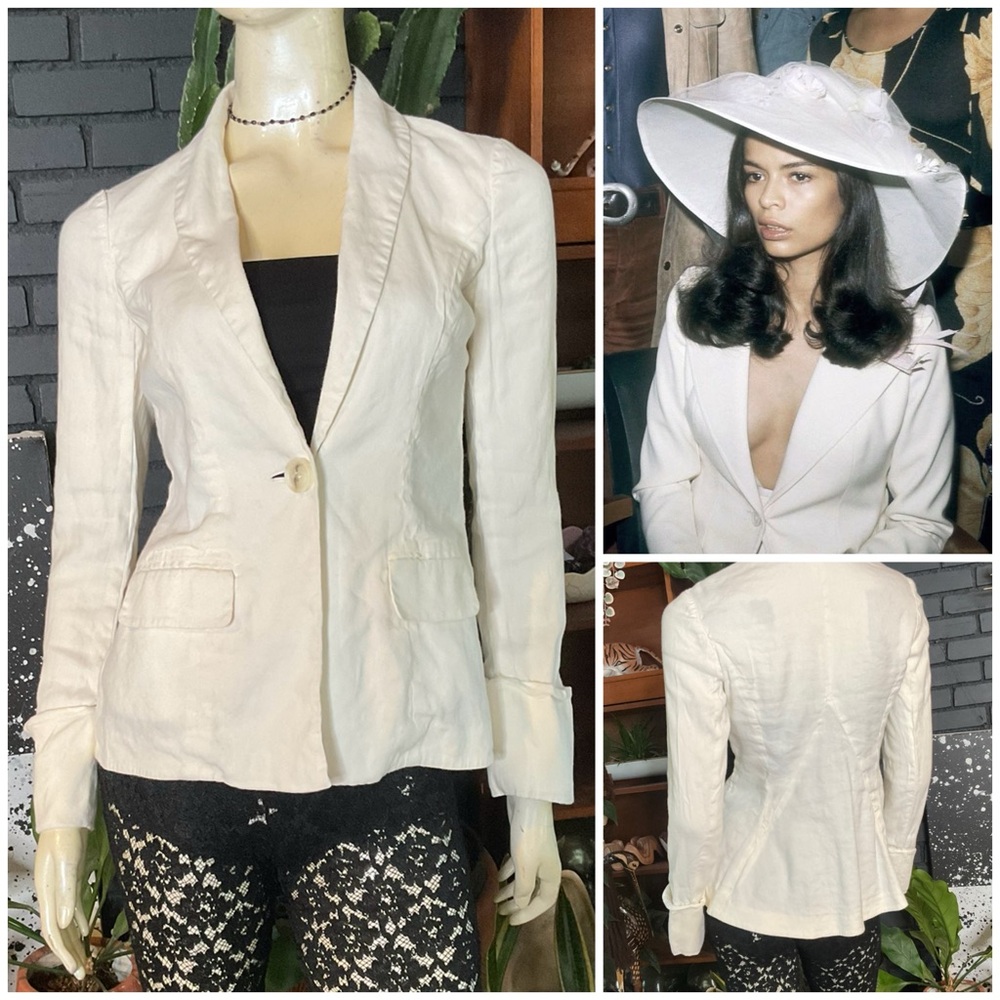 DVF Off-white Bianca Jacket Blazer Size 2
